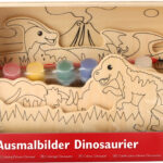 Puidust 3D värvimispilt- Dinosaurused