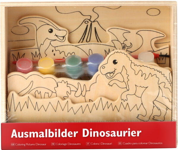 Puidust 3D värvimispilt Dinosaurused